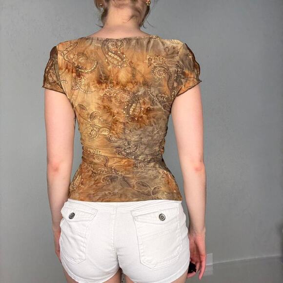 Brown tan gold paisley - Picture 5 of 8